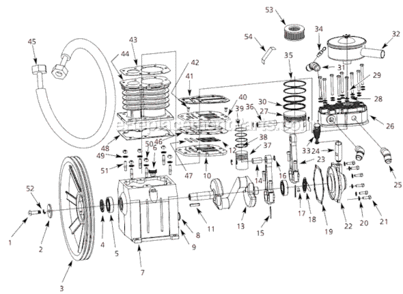 Page A Diagram and Parts List for FP050000AV 2003 Campbell Hausfeld Compressor